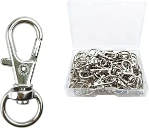 30 count Metal Swivel Lanyard Snap Hook, Key Chain Swivel Hook Lobster Claw Clasp (Small Size)