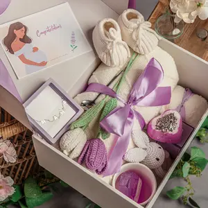 Luxe Lavender Mama & Baby Ultimate Gift Bundle – Luxury Baby Shower Gift Basket for Mom & Baby