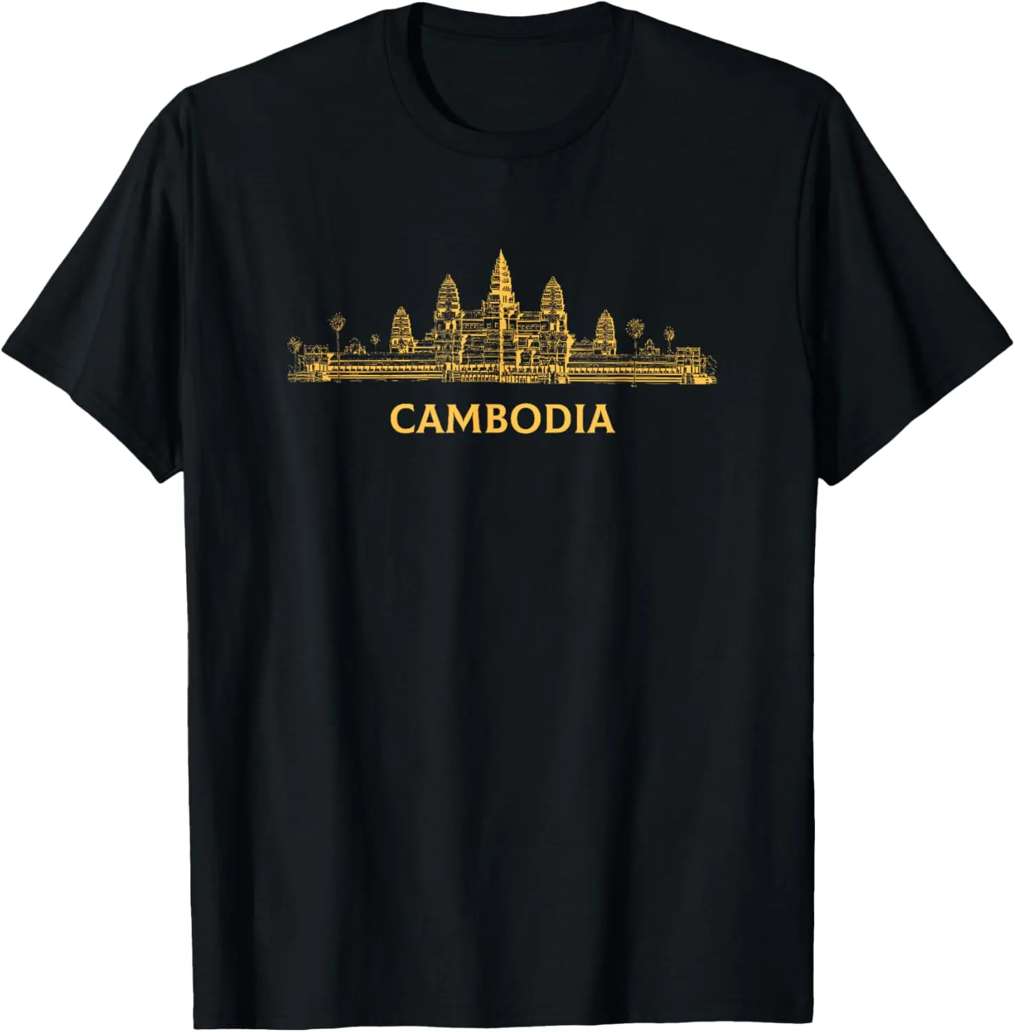 Women's Angkor Wat Graphic T-Shirt, Vintage Distressed 100% Cotton Top for Comfortable Everyday Statement Streetwear