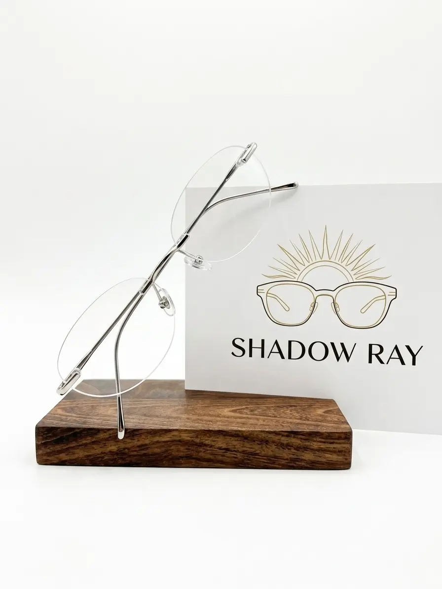 Rimless Oval Eyeglasses Gold Metal Frame Clear Lens Glasses Lightweight Elegant Eyewear for Daily Office Party