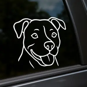 Custom Pet Portrait Vinyl Sticker – 6″ Personalized Line Art from Your Photo