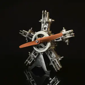 Razordon 5 Cylinder Radial Engine Model Kit that Works - Build Your Own Radial Engine - TECHING 1: 6 Full Metal Radial Engine Model Kit 230+Pcs