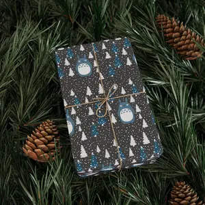 Totoro Christmas Wrapping Paper, Studio Ghibli Gift Wrap, Ghibli Holiday, Ponyo, Spirited away, soot sprite, howls, ghibli xmas gift wrap