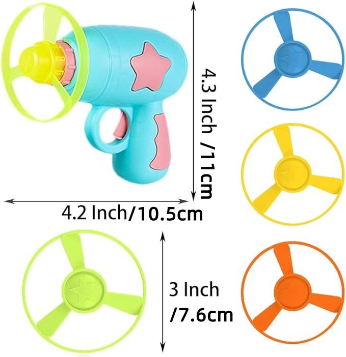 6 Pcs Cat Fetch Toy Set Launcher Gun, Flying Disc Toy, Cat Track Toy for Cat Training Hunting Chasing Interactive Cat Toys for Bored Indoor, Cute Kitten Kitty Toys, Flying Propellers For Dog and Puppy Toy Pet Supplies, Cat Stuff Outdoorfun, Dog Stuff