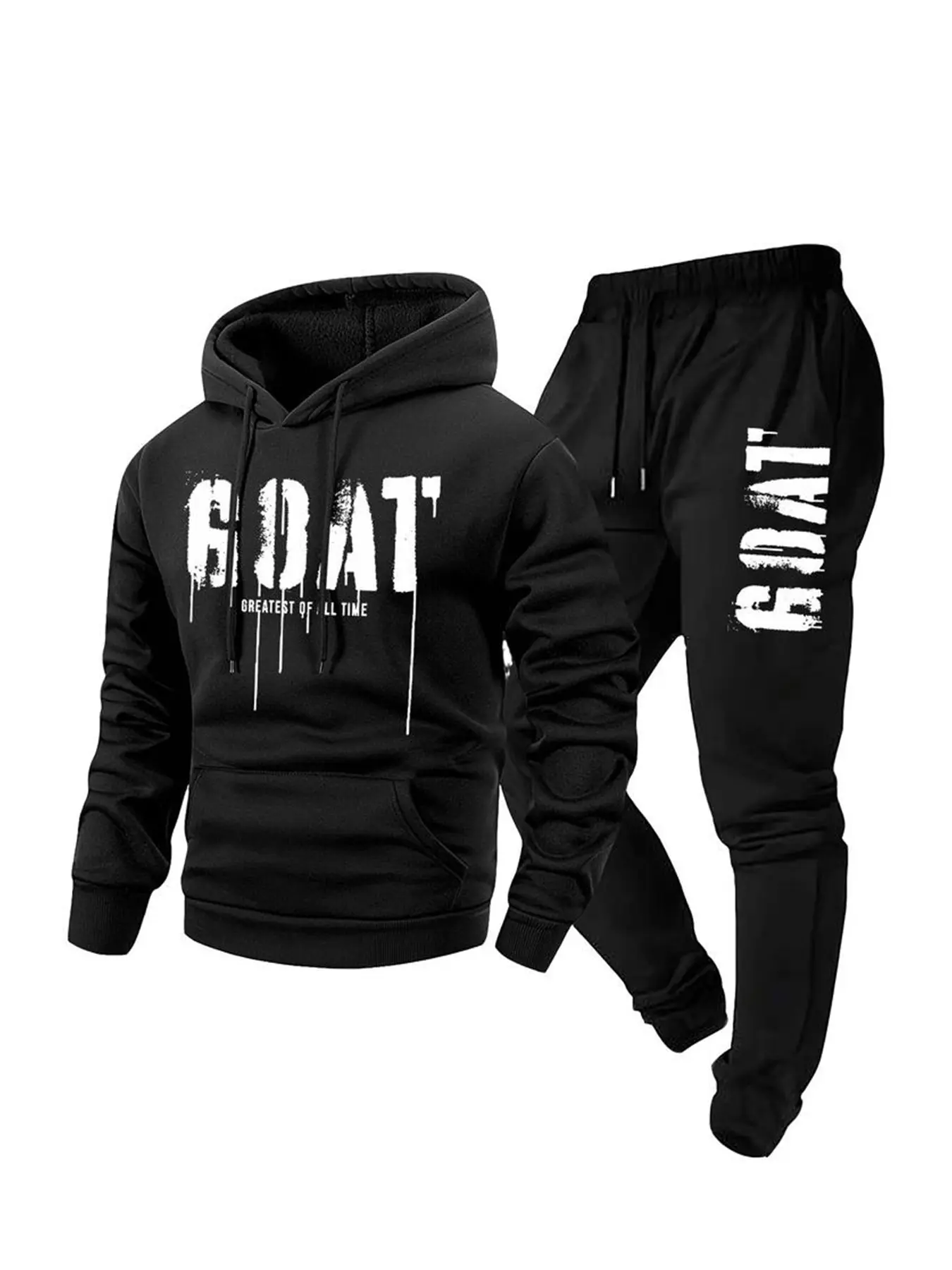 Men's Hooded Sweatshirt and Drawstring Pants Set, Casual Long Sleeve Hoodie Jacket and Running Pants, Fall Winter Sports Clothing, Sweatsuit Sets, Tracksuit, Casual Tracksuits