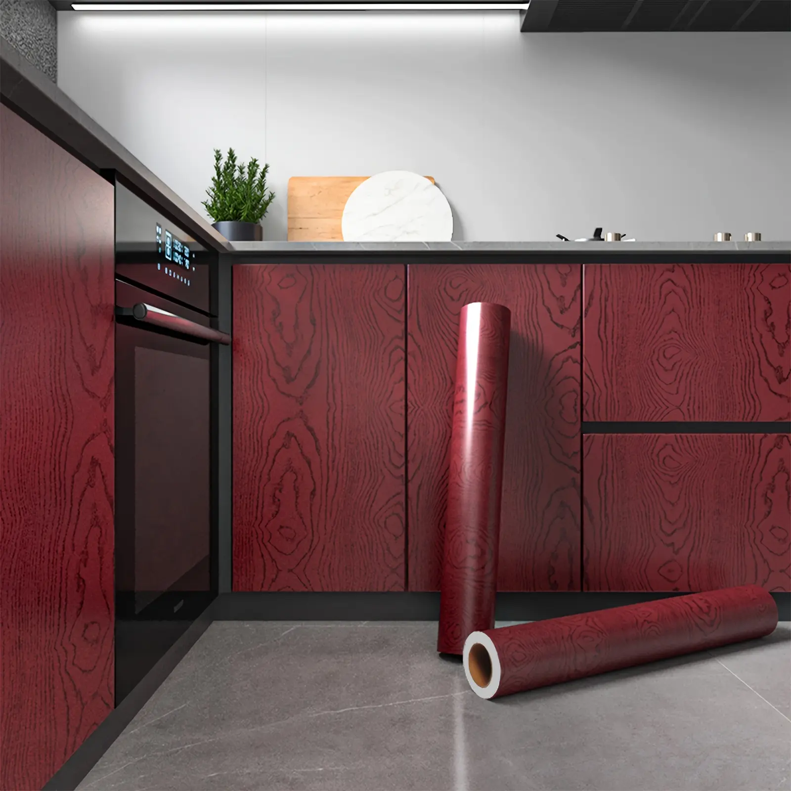 Self-Adhesive Wood Grain Vinyl Contact Paper - Removable, Peel-and-Stick, Scratch-Resistant, Waterproof, Anti-Oil, Easy-to-Clean Decorative Liner for Kitchen Countertop, Bathroom, Door, Fireplace, Floor, Cabinets, Renter-Friendly Home Renovation, Peelable