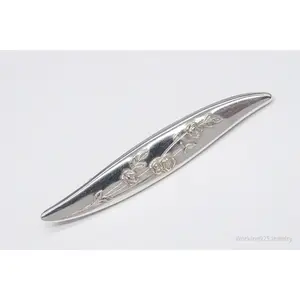 Antique Floral Silver Brooch Pin