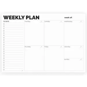 Weekly Planner Pad, A4 Size (11.7" x 8.3")  Off Undated Desk Notepad,  Thick Paper With Cardboard  Support, Weekly Planner Notepad, Work and Schedule Organizer, Weekly .