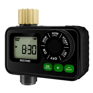 RESTMO Sprinkler Timer, Programmable Water Timer for Garden Hose, Automatic Control | Manual ON/Off | Rain Delay for Outdoor Faucet, Drip Irrigation and Lawn Watering System.