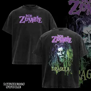Vintage Rob Zombie Dradula 90s basic black Unisex T-shirt 2 Sided ,Rob Zombie T-shirt, Rock Band Shirt, Retro Music Tee, Rock Music Lover Shirt, Vintage Band Shirts Casual Comfort Cotton Fabric Fit Top , Top Men's and Women's Clothing