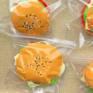 Silicone Hamburger Food Squeeze Toys for Kids Adult Soft Pinch Slow Rebound Squishy Toys  Fidget Toys for Stress Relief