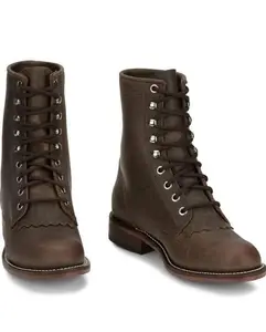 Women’s 7” Lace-Up Roper Boot with Leather Outsole & Round Toe – Style RP537
