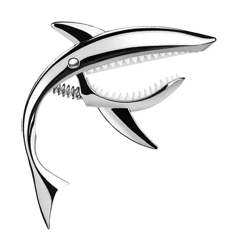 Shark Shape Guitar Tuning Clip, Suitable for Acoustic Guitars, Electric Guitars, Ukulele, Mandolin, Banjo, Bass, High-Quality Zinc Alloy