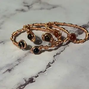 Handmade copper wire bangle/ cuff with stones! Handmade copper wire bangle/ cuff with stones!