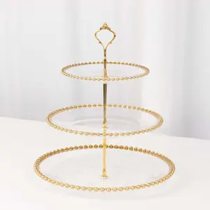 3-Tier Plastic Round Cupcake Tower Stand 14" Clear