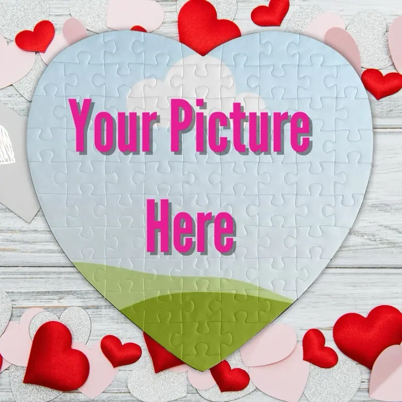 Custom Heart Shaped Photo Puzzle Jigsaw - 75 Pieces for Personalized Holiday Gift