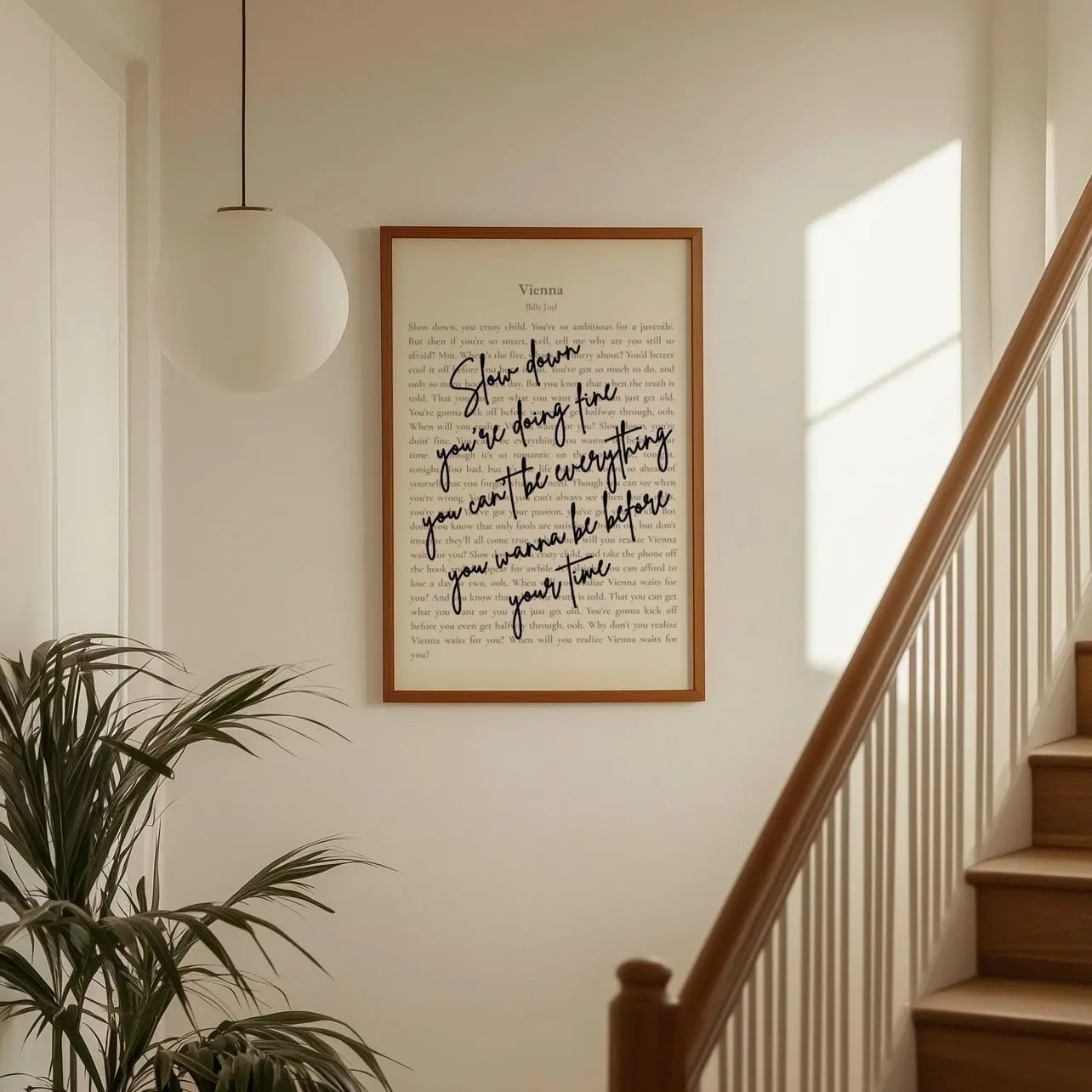 [Sale Up To 50%] Slow Down, Vienna Song Lyrics, Billy Joel Print, Music Poster (Unframed)
