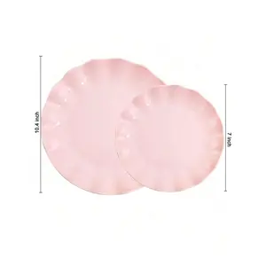 24pcs Pink Plates Reusable,Plastic Plates Durable And Microwave Dishwasher Safe,Baby Shower Plates,Light Weight Daisy Plastic Plates For Wedding Party Birthday , Festival, Party , For Halloween Or Christmas Party