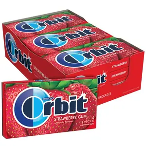 ORBIT Strawberry Sugar Free Chewing Gum, 12 Packs of 14-Pieces (168 Total Pieces)