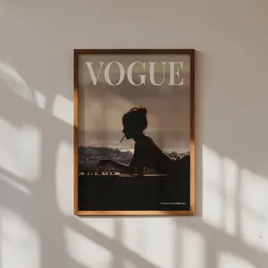 Old Money Magazine Vogue Poster Summer Living Vogue Cover Poster 1990s Minimalist Poolside Wall Art Fashion Magazine Decor