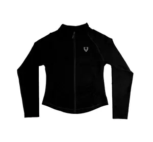 BBL Zip Up Jacket for Women, Cropped Slim Fit Workout Jacket, Seamless Gym Zip Jacket, Snatched Fit BBL Jacket (Black & Brown)