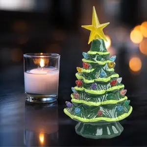 A fashionable popular creative lights Christmas tree decoration study living room bedroom tabletop decoration arts and crafts ornaments Christmas decoration props resin crafts