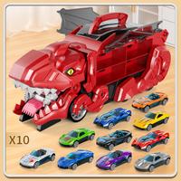 Red Dinosaur Track Sets with 10 Die-Cast Car