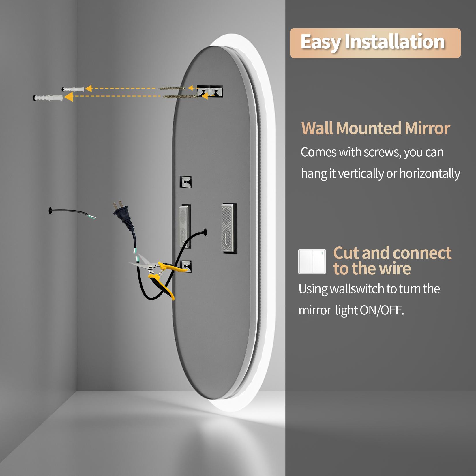 LumiBased Oval Led Light Bluetooth Bathroom Mirror  20X32