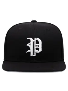 Men & Women Letter Embroidery Black Baseball Cap, Cool Trendy Adjustable Snapback Closure Sun Protection, Travel All-match Accessory, Cheap Black Friday Deal