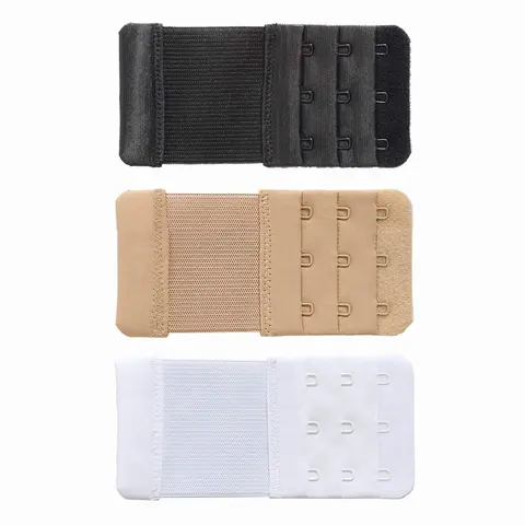 Women's 4/16-Pack 3-Row 3-Hook Bra Extenders, High-Quality Soft Nylon Band, 1/2 & 3/4 in Spacing, Stainless Hooks, Breathable Easy-to-Use for Pregnancy & Weight Changes