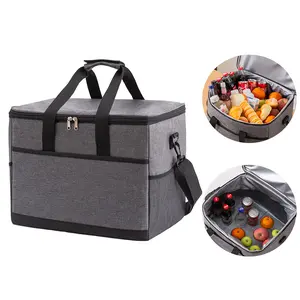 New 35L Insulated Cooler Bag | Waterproof Oxford Cloth Picnic Camping Car Takeaway Bento Bag