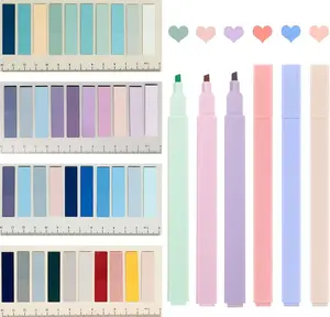 Sticky Book Tabs with Highlighers, 800 count Annotation Tabs for Annotating Books, Moran and di Writable Page Flags Marker, Sticky Notes Index Tabs for Files Classification, 6 count Highlighters