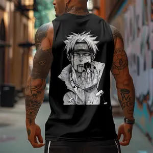 90s Graphic Sleeveless Tank Tops Men Vest Streetwear Outfits Men Vacation Outfits Sleeveless Shirt