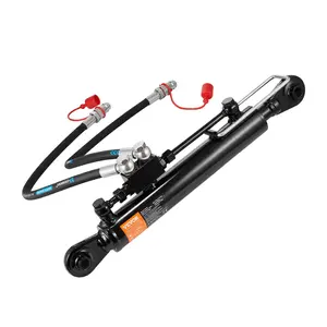 【fathersdaygift】VEVOR Hydraulic Top Link Cat.1-1 (11 in20-7/8~31-7/8 in )Hydraulic Cylinder with 2 Hoses & G3/8" Check Valve