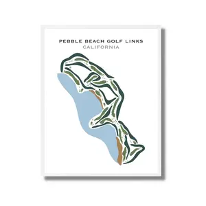Pebble Beach Golf Links, CA | Golf Course Map, Golfer Gift For Him, Scorecard Layout, Golfer Boyfriend Gift, Art Print UNFRAMED Artistic Poster Decor Ornaments
