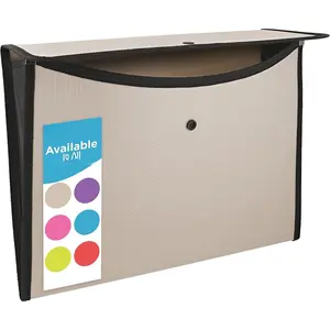 Square Flap Document Holder Grey, Expanding File Folder, A4 Letter Size  Filling Envelopes, Snap Closure Wallet File Pouch Also  in , , Green, Red, Blue, 1 count- By