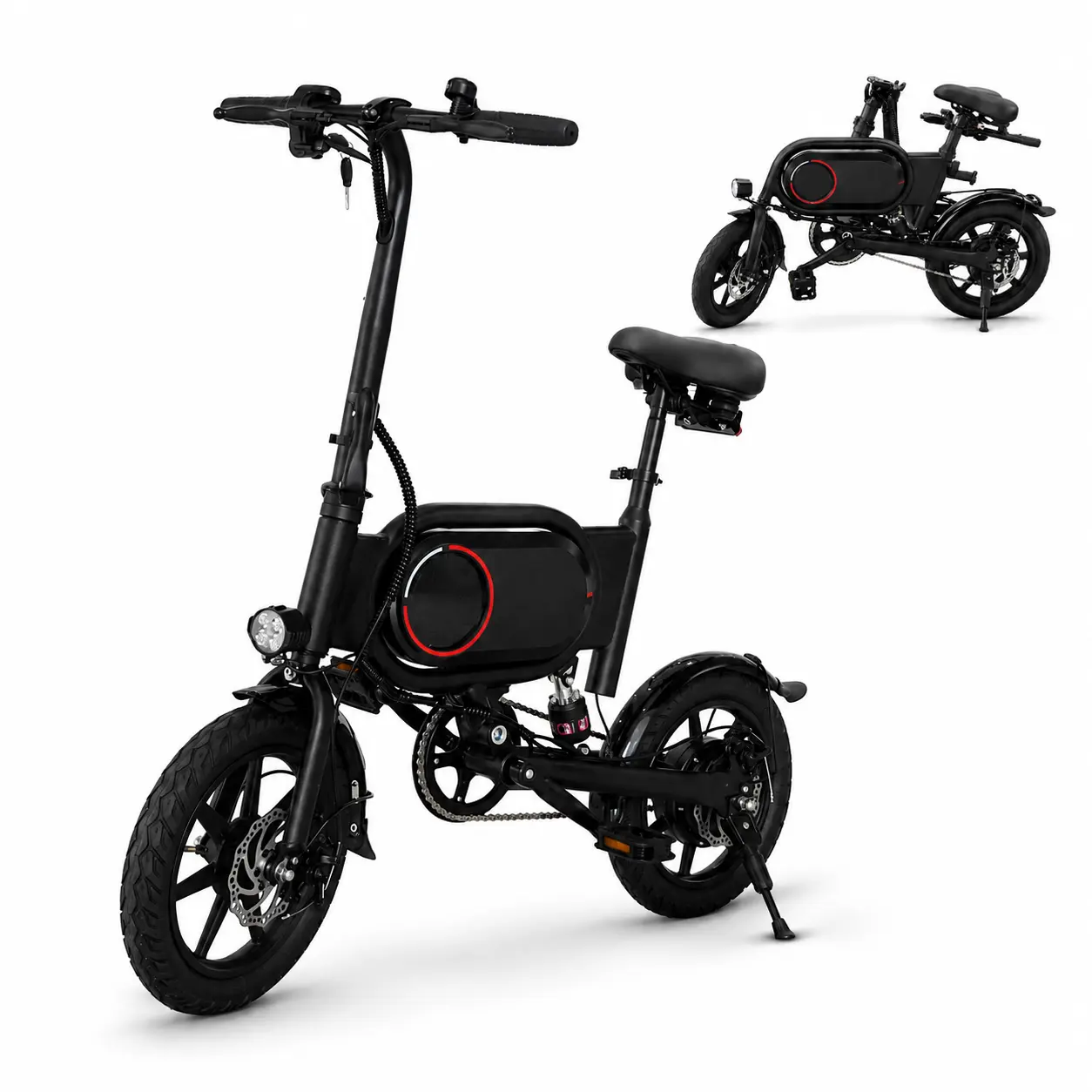 Adult P14 Folding Electric Bike - 700W Peak Motor, 36V 7.5AH Battery, 14-In Anti-Puncture Tires, 15.5MPH Max Speed, 21.7Miles Range, Portable Bikes for Urban Commute & Outdoor City Travel