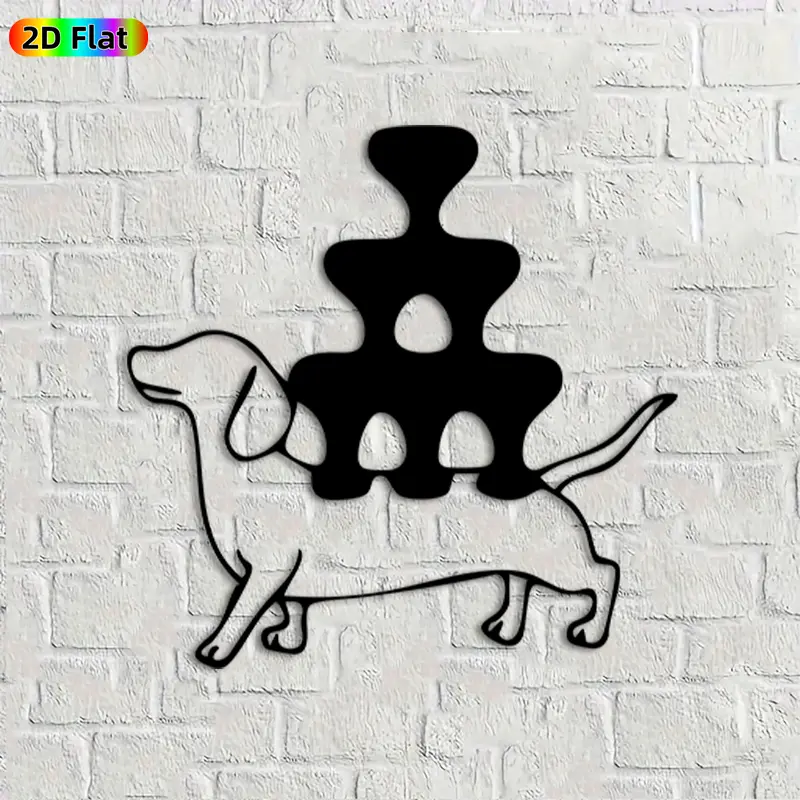 1pc Dachshund with Crown Metal Wall Art, Playful Dachshund Statue Mural, Ideal Gift for Easter, New Year, Pet & Royalty Decor Enthusiasts, , Perfect for Living Room Wall & Garden Fence, Charming Home & Outdoor Decor