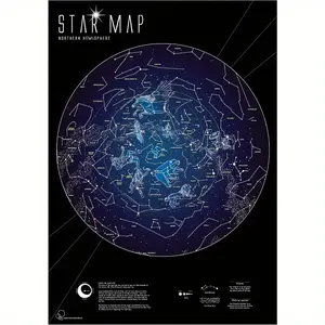 of Maps International Glow in The Dark Constellation Map – Lights Up at Nigh