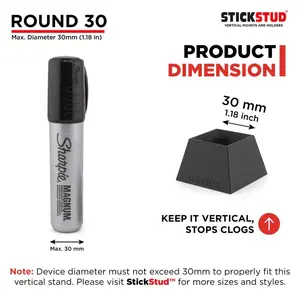 StickStud Round 30 Vertical Holder for Pen-Shaped Devices