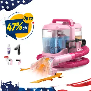 [Memorial Day Sale] Upholstery Carpet Vacuum Cleaner, 18KPa Suction Spot Cleaning Machine for Pet Stains, Carpets, Sofa, Car Seats, Mattress, with 3 Multipurpose Cleaning Tools, 6'' Deep Cleaning Brush | Portable 3-in-1 Little Pink C9S pet lovers