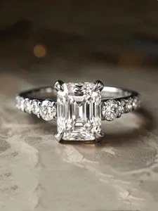 Obsessed with This Square-cut CZ Ring That Old-money Luxury Aesthetic Hits So Different—cool Crisp and Endlessly Elegant. It’s Chef’s Kiss for Proposals Engagements and Anniversaries and Such A Showstopper Gift for Your Girlfriend.