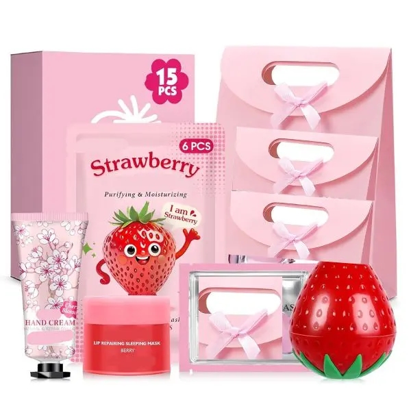 15 Pack Skincare Gift Set for Teen Girls – Travel Size Spa Kit with Face Masks, Under Eye Patches, Lip Mask, Hand Cream & Body Lotion – Self Care Beauty Set for Kids, Birthday & Holiday Gifts