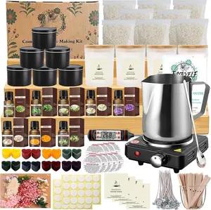 Complete Candle Making Kit with Wax Melter, DIY Candle Craft Tools for Adults, Candle Art & Craft Kit Candle Making Supplies with Melting Pot, Soy Wax, Dyes Etc - Starter Candle Making Kit