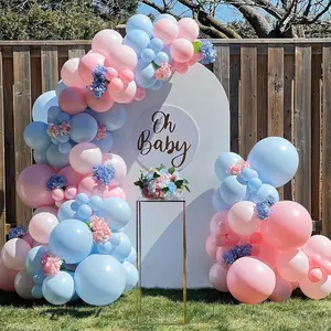 137Pc Gender Reveal Balloon Arch Kit, Pink & Blue Balloons, Decor For Baby Gender Reveal, Baby Shower, Birthday Parties