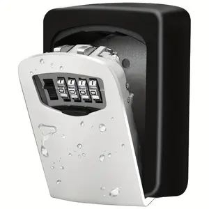 1 heavy-duty stainless steel/plastic password key safe - cast-in-place safety box, suitable for home, office, hotel, construction site - anti-theft protection compact key storage, lock box