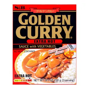 S&B Golden Curry Microwaveable Vegetable Curry - Extra Hot, 230g - Authentic Japanese Flavor, Quick & Easy Meal