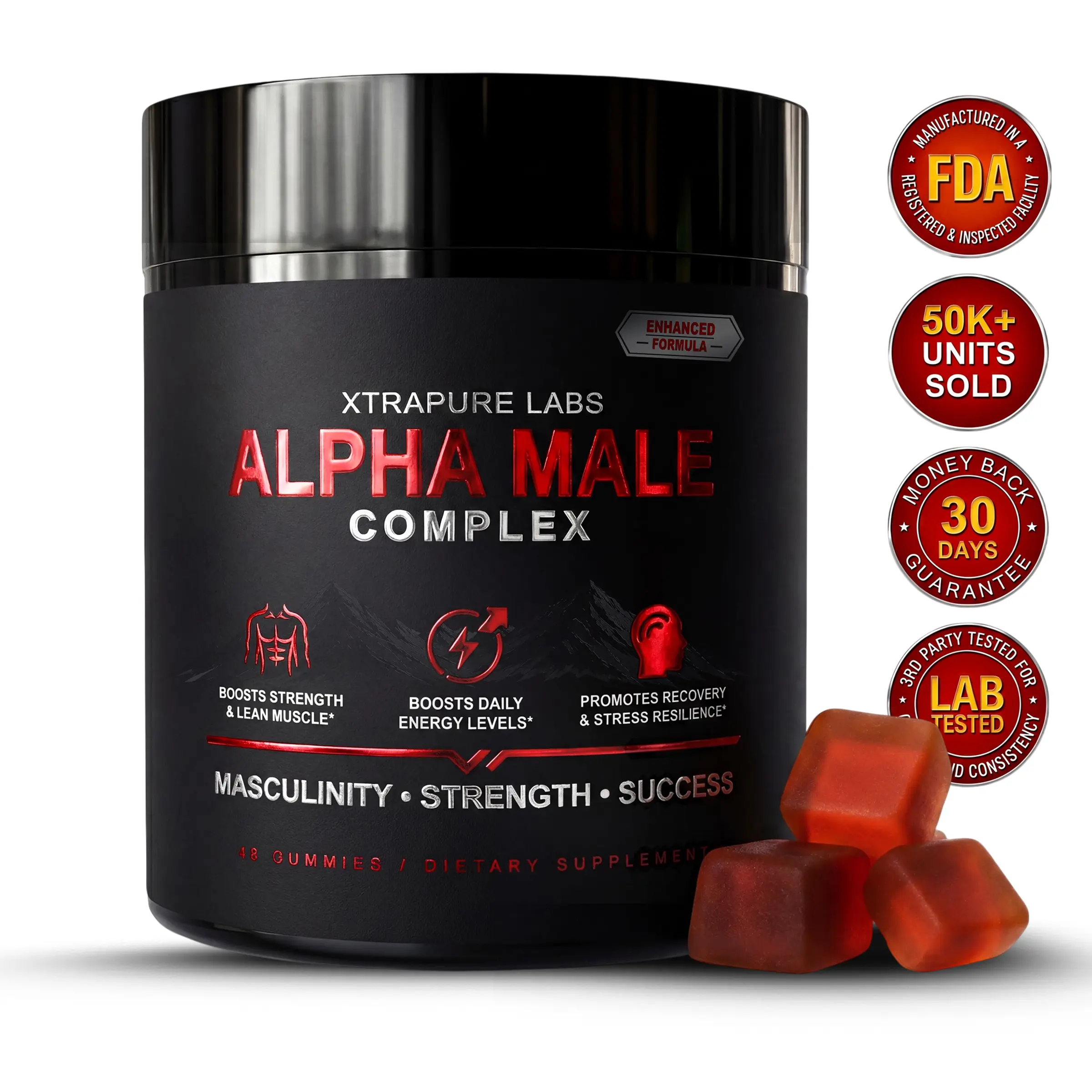 Alpha Male Complex – Clinically Dosed High Potency Men's Health Supplement | Tongkat Ali, Shilajit, Turkesterone & More