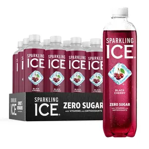 Sparkling Ice, Black Cherry Sparkling Water, Zero Sugar Flavored Water, with Vitamins and Antioxidants, Low Calorie Beverage, 17 fl oz Bottles (Pack of 12)
