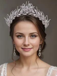 Rhinestone Decorated Bridal Headwear, Elegant Bridal Crown for Wedding Bridal Party Formal Occasions, Fashion Hair Accessories for Women
